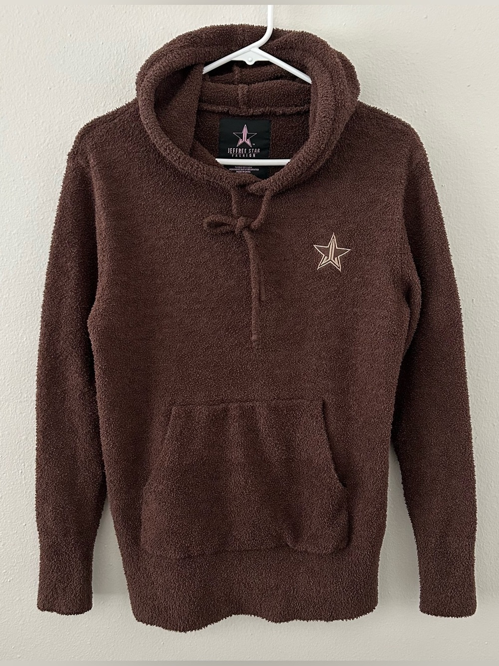 Jeffree Star Fashion Chocolate Brown Teddy Pullover Hoodie Women’s S Sherpa Cozy